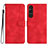 Custodia Portafoglio In Pelle Cover con Supporto YX3 per Sony Xperia 1 V Rosso