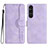 Custodia Portafoglio In Pelle Cover con Supporto YX3 per Sony Xperia 1 V Viola