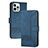 Custodia Portafoglio In Pelle Cover con Supporto YX4 per Apple iPhone 14 Pro Blu