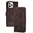 Custodia Portafoglio In Pelle Cover con Supporto YX4 per Apple iPhone 14 Pro Marrone