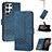 Custodia Portafoglio In Pelle Cover con Supporto YX4 per Samsung Galaxy S22 Ultra 5G Blu