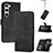 Custodia Portafoglio In Pelle Cover con Supporto YX4 per Samsung Galaxy S23 Plus 5G Nero