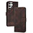 Custodia Portafoglio In Pelle Cover con Supporto YX4 per Samsung Galaxy S24 Ultra 5G Marrone