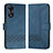 Custodia Portafoglio In Pelle Cover con Supporto YX5 per Oppo A18 Blu