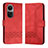 Custodia Portafoglio In Pelle Cover con Supporto YX5 per Oppo Reno10 5G Rosso