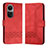 Custodia Portafoglio In Pelle Cover con Supporto YX5 per Oppo Reno10 Pro 5G Rosso
