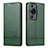 Custodia Portafoglio In Pelle Cover con Supporto YZ1 per Huawei P60 Pro Verde