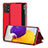 Custodia Portafoglio In Pelle Cover con Supporto ZL1 per Samsung Galaxy A72 4G Rosso