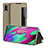 Custodia Portafoglio In Pelle Cover con Supporto ZL2 per Samsung Galaxy A40 Oro