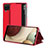 Custodia Portafoglio In Pelle Cover con Supporto ZL2 per Samsung Galaxy F12 Rosso