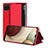 Custodia Portafoglio In Pelle Cover con Supporto ZL2 per Samsung Galaxy M12 Rosso