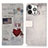 Custodia Portafoglio In Pelle Fantasia Modello Cover con Supporto A07 per Apple iPhone 14 Pro Max Multicolore