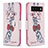 Custodia Portafoglio In Pelle Fantasia Modello Cover con Supporto B01F per Google Pixel 6 5G Rosa