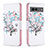 Custodia Portafoglio In Pelle Fantasia Modello Cover con Supporto B01F per Google Pixel 7a 5G Bianco