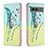 Custodia Portafoglio In Pelle Fantasia Modello Cover con Supporto B01F per Google Pixel 7a 5G Verde Pastello