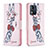 Custodia Portafoglio In Pelle Fantasia Modello Cover con Supporto B01F per Motorola Moto E13