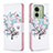 Custodia Portafoglio In Pelle Fantasia Modello Cover con Supporto B01F per Motorola Moto Edge (2023) 5G Bianco