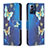 Custodia Portafoglio In Pelle Fantasia Modello Cover con Supporto B01F per Motorola Moto G Play (2023) Blu