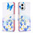 Custodia Portafoglio In Pelle Fantasia Modello Cover con Supporto B01F per Motorola Moto G73 5G Blu