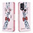 Custodia Portafoglio In Pelle Fantasia Modello Cover con Supporto B01F per Nokia C22