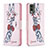 Custodia Portafoglio In Pelle Fantasia Modello Cover con Supporto B01F per Nokia C32