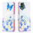 Custodia Portafoglio In Pelle Fantasia Modello Cover con Supporto B01F per Nokia C32 Blu