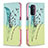 Custodia Portafoglio In Pelle Fantasia Modello Cover con Supporto B01F per OnePlus Nord N200 5G Verde Pastello