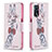 Custodia Portafoglio In Pelle Fantasia Modello Cover con Supporto B01F per Oppo A16 Rosa