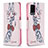 Custodia Portafoglio In Pelle Fantasia Modello Cover con Supporto B01F per Oppo A54 4G Rosa