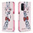 Custodia Portafoglio In Pelle Fantasia Modello Cover con Supporto B01F per Oppo A54 5G Rosa