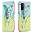 Custodia Portafoglio In Pelle Fantasia Modello Cover con Supporto B01F per Oppo A54 5G Verde Pastello