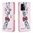 Custodia Portafoglio In Pelle Fantasia Modello Cover con Supporto B01F per Oppo A56S 5G