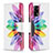 Custodia Portafoglio In Pelle Fantasia Modello Cover con Supporto B01F per Oppo A74 4G Multicolore