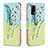 Custodia Portafoglio In Pelle Fantasia Modello Cover con Supporto B01F per Oppo A74 4G Verde Pastello