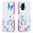 Custodia Portafoglio In Pelle Fantasia Modello Cover con Supporto B01F per Oppo A95 4G Blu