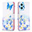 Custodia Portafoglio In Pelle Fantasia Modello Cover con Supporto B01F per Oppo A96 4G Blu