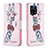 Custodia Portafoglio In Pelle Fantasia Modello Cover con Supporto B01F per Oppo Find X5 5G Rosa
