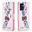 Custodia Portafoglio In Pelle Fantasia Modello Cover con Supporto B01F per Oppo Find X5 Lite 5G Rosa