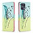 Custodia Portafoglio In Pelle Fantasia Modello Cover con Supporto B01F per Oppo Find X5 Pro 5G Verde Pastello