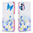 Custodia Portafoglio In Pelle Fantasia Modello Cover con Supporto B01F per Oppo Reno6 5G Blu