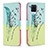 Custodia Portafoglio In Pelle Fantasia Modello Cover con Supporto B01F per Realme 8 4G Verde Pastello