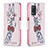 Custodia Portafoglio In Pelle Fantasia Modello Cover con Supporto B01F per Realme 8 5G Rosa