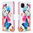 Custodia Portafoglio In Pelle Fantasia Modello Cover con Supporto B01F per Realme C21