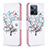 Custodia Portafoglio In Pelle Fantasia Modello Cover con Supporto B01F per Realme C31 Bianco