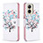 Custodia Portafoglio In Pelle Fantasia Modello Cover con Supporto B01F per Realme C33 Bianco