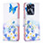 Custodia Portafoglio In Pelle Fantasia Modello Cover con Supporto B01F per Realme C55 Blu