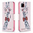 Custodia Portafoglio In Pelle Fantasia Modello Cover con Supporto B01F per Realme Narzo 20 Rosa