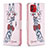 Custodia Portafoglio In Pelle Fantasia Modello Cover con Supporto B01F per Samsung Galaxy A03 Rosa