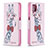 Custodia Portafoglio In Pelle Fantasia Modello Cover con Supporto B01F per Samsung Galaxy A12 5G Rosa
