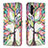 Custodia Portafoglio In Pelle Fantasia Modello Cover con Supporto B01F per Samsung Galaxy A13 5G Verde